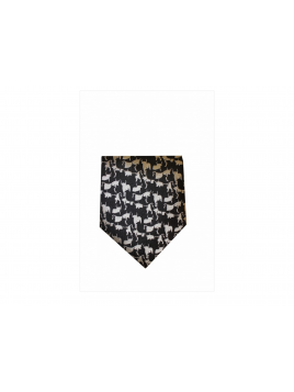 Cravate soie noir/gris