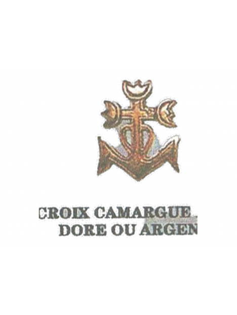 Pin's croix Camargue doré